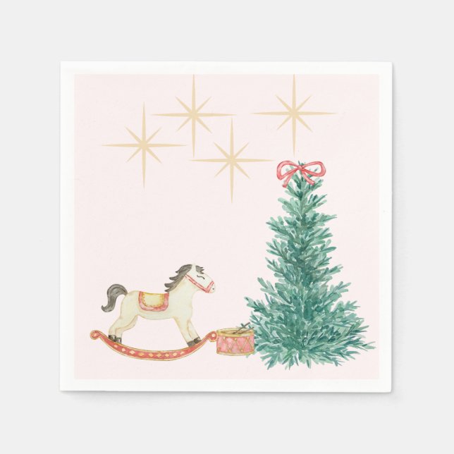 Serviette En Papier Vintage Noël Baby shower Invitation (Devant)