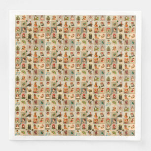 Serviette En Papier Vintage Noël Dîner Papier Napkins