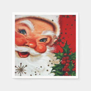 Serviette En Papier Vintage Noël rétro Père Noël serviettes de fê