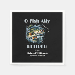 Serviette En Papier Vintage OFishAlly Retraité Gros Poisson Prend L'ap