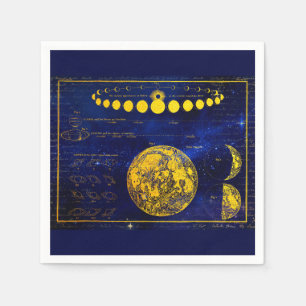 Serviette En Papier Vintage Phases of the Moon Saturn Jupiter Venus