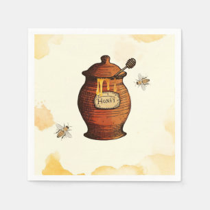 Serviette En Papier Vintage Pot de miel Honey Bee Baby shower Invitati