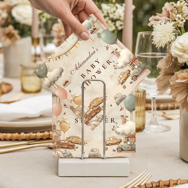 Serviette En Papier Vintage Racing Baby Shower (Créateur téléchargé)