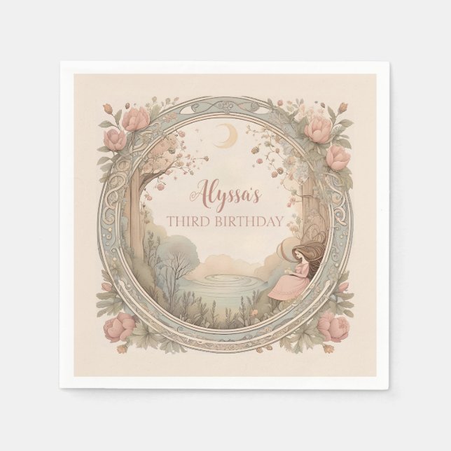 Serviette En Papier Vintage Rapunzel Fairytale (Devant)