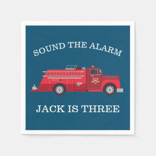 Serviette En Papier Vintage Red Fire Truck