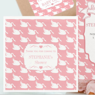 Serviette En Papier Vintage Retro Baby Girl Swan Motif Baby shower