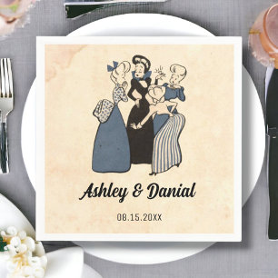 Serviette En Papier Vintage Retro Funny Mariée les années 50 Comic Rus