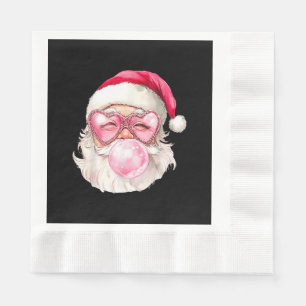 Serviette En Papier Vintage Retro Père Noël Noël Bubble Gum Lunettes d