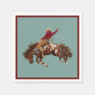Serviette En Papier Vintage rodéo bronco équitation cowboy