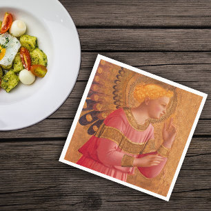 Serviette En Papier Vintage rose Golden Christian Angel