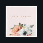 Serviette En Papier Vintage Rustic Peach Floral Engagement Party<br><div class="desc">Vintage Rustique Pêche Floral Engagement Party Napkin. Peut également être utilisé comme mariage Napkin Belle Design élégant Voir l'invitation et la collection correspondante ci-dessous ou dans notre magasin Niche and Nest Design avec l'aimable autorisation de www.createthecut.com</div>