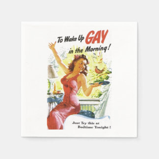 Serviette En Papier Vintage "Se réveiller gay"