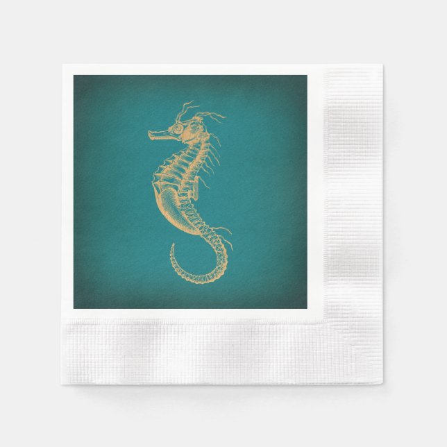 Serviette En Papier Vintage Seahorse (Devant)
