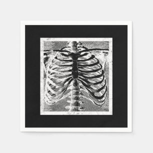 Serviette En Papier Vintage Skeleton Bones Torso Body Halloween