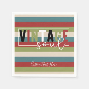 Serviette En Papier Vintage Soul Quote Retro Couleur Motif Personnalis