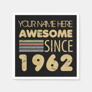 Serviette En Papier Vintage stupéfiant 1962 60e anniversaire