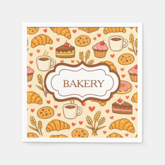 Serviette En Papier Vintage Style Bakery