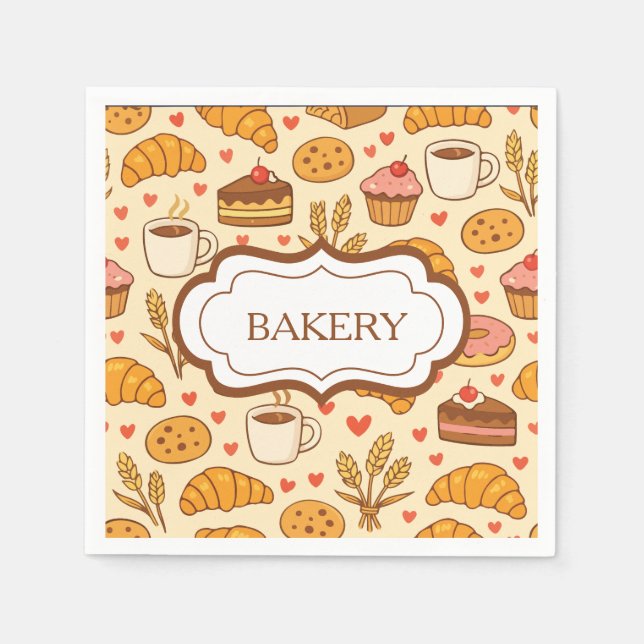 Serviette En Papier Vintage Style Bakery (Devant)