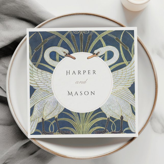 Serviette En Papier Vintage Swan Love Mariage (Créateur téléchargé)