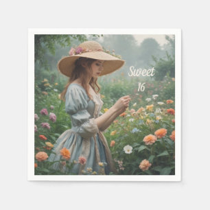 Serviette En Papier Vintage Sweet 16 Anniversaire