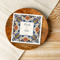Vintage Talavera Azulejo carreaux bleu mariage