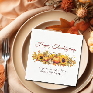 Serviette En Papier Vintage Thanksgiving Citrouilles Custom Company Pa
