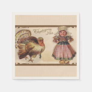 Serviette En Papier Vintage Thanksgiving Turquie