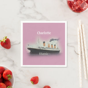 Serviette En Papier Vintage Titanic Ocean Liner Girl Nom rose Navire