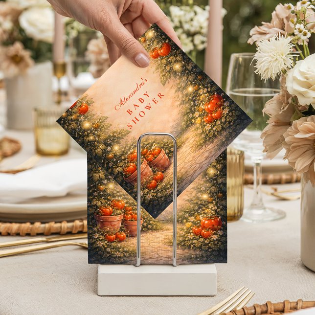 Serviette En Papier Vintage Tomato Garden Baby Shower (Créateur téléchargé)