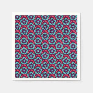 Serviette En Papier Vintage turquoise rouge floral Dianthus Barbatus