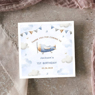 Serviette En Papier Vintage Voyage Avion Anniversaire fête Napkin