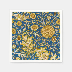 Serviette En Papier Vintage William Morris Cherwell Bleu Art Floral