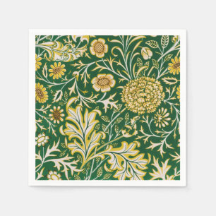 Serviette En Papier Vintage William Morris Cherwell Vert Floral Art
