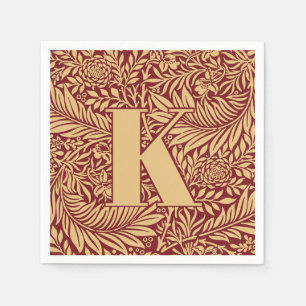 Serviette En Papier Vintage William Morris Larkspur Motif Monogramme