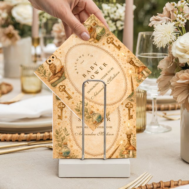 Serviette En Papier Vintage Wizard Magic Baby Shower (Créateur téléchargé)