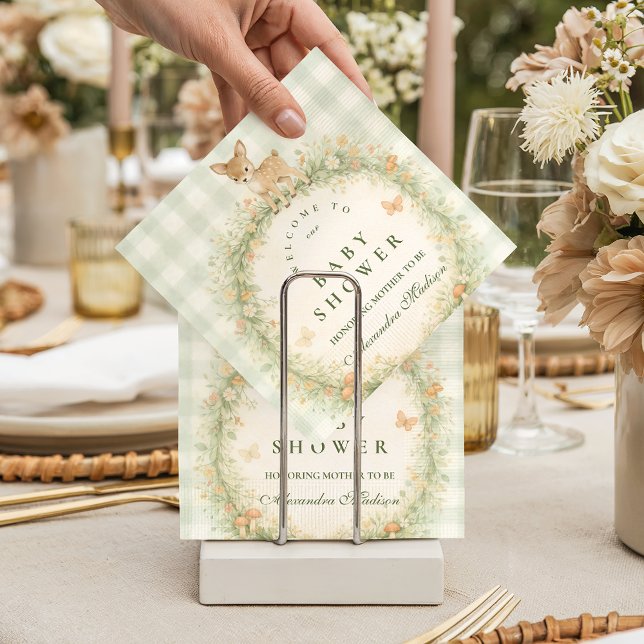 Serviette En Papier Vintage Woodland Deer Baby Shower (Créateur téléchargé)