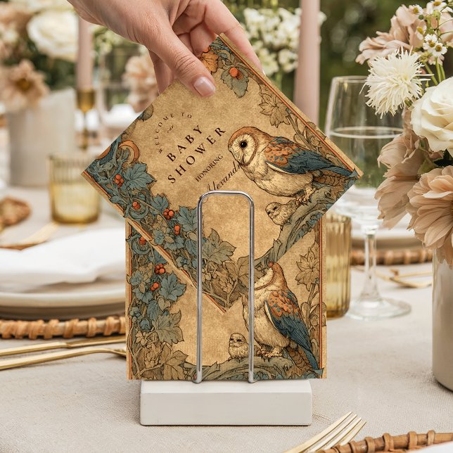 Serviette En Papier Vintage Woodland Owl Baby Shower (Créateur téléchargé)