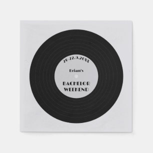 Serviette En Papier Vinyl Record vintage Musique Black Bachelor Week-e