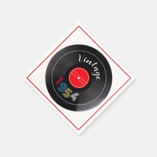 Serviette En Papier Vinyle à rayures rétro Disque 1954 70e anniversair
