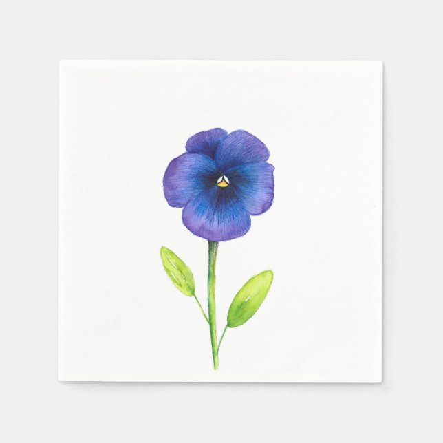 Serviette En Papier Violet bleu Pansy (Devant)