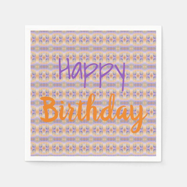 Serviette En Papier Violet Et Orange (Devant)