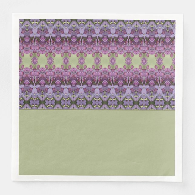Serviette En Papier Violet Et Vert (Devant)