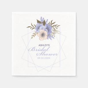 Serviette En Papier Violet Peach Pastel Roses géométriques personnalis