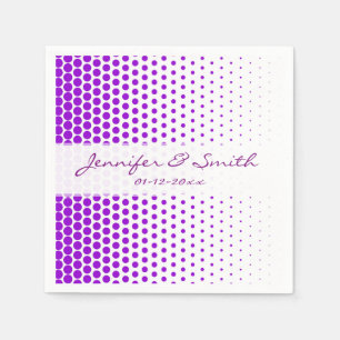 Serviette En Papier Violet Pois moderne blanc