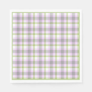 Serviette En Papier Violet rose pourpre citron vert blanc Tartan plaid