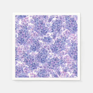 Serviette En Papier Violette aquarelle fleurs lilas