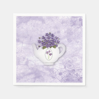 Serviette En Papier Violettes En Papier Teapot Napkin