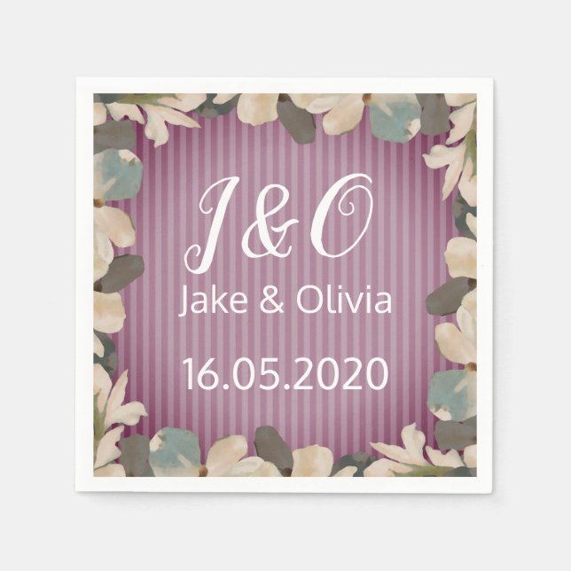 Serviette En Papier Violettes vintages (Devant)