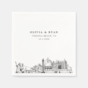Serviette En Papier Virginia Beach Mariage Papier Cocktail Napkin