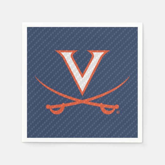 Serviette En Papier Virginia Cavaliers Fibre de carbone (Devant)
